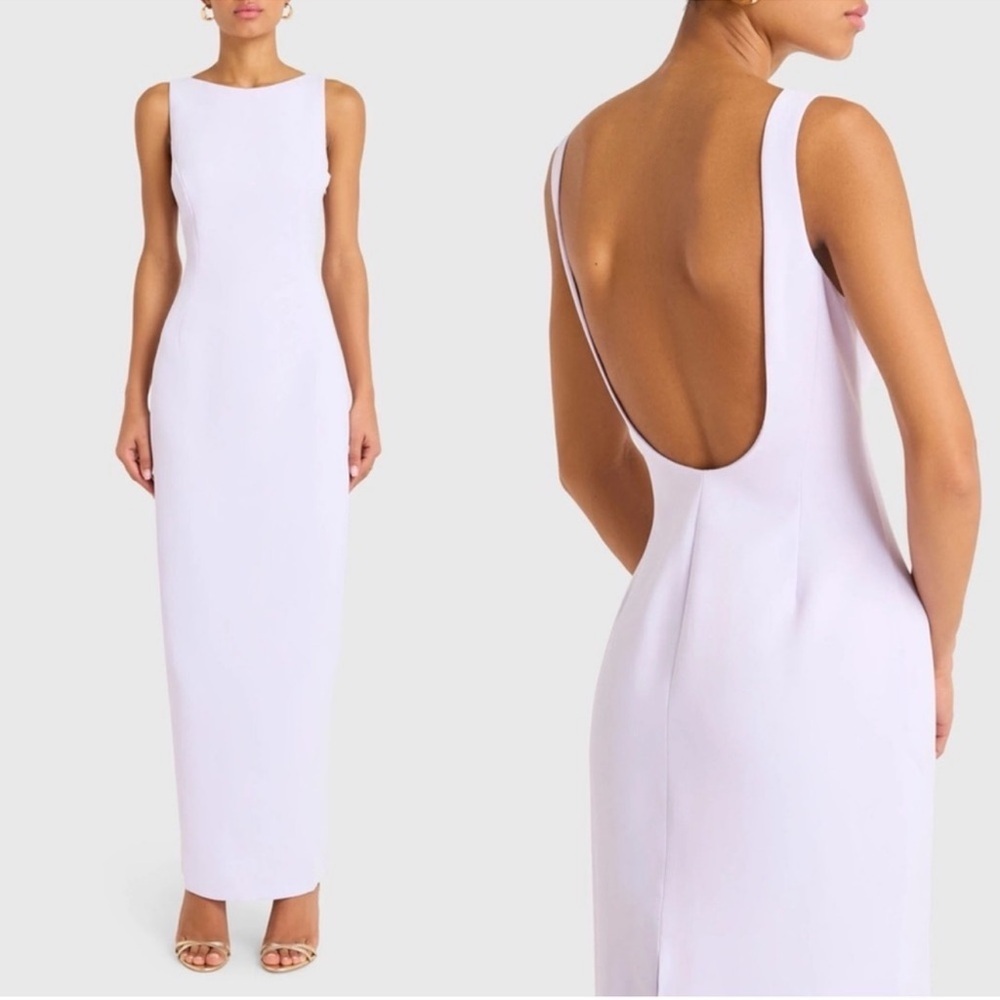 NEW AMANDA UPRICHARD Marbella column Maxi Dress in Lavender M